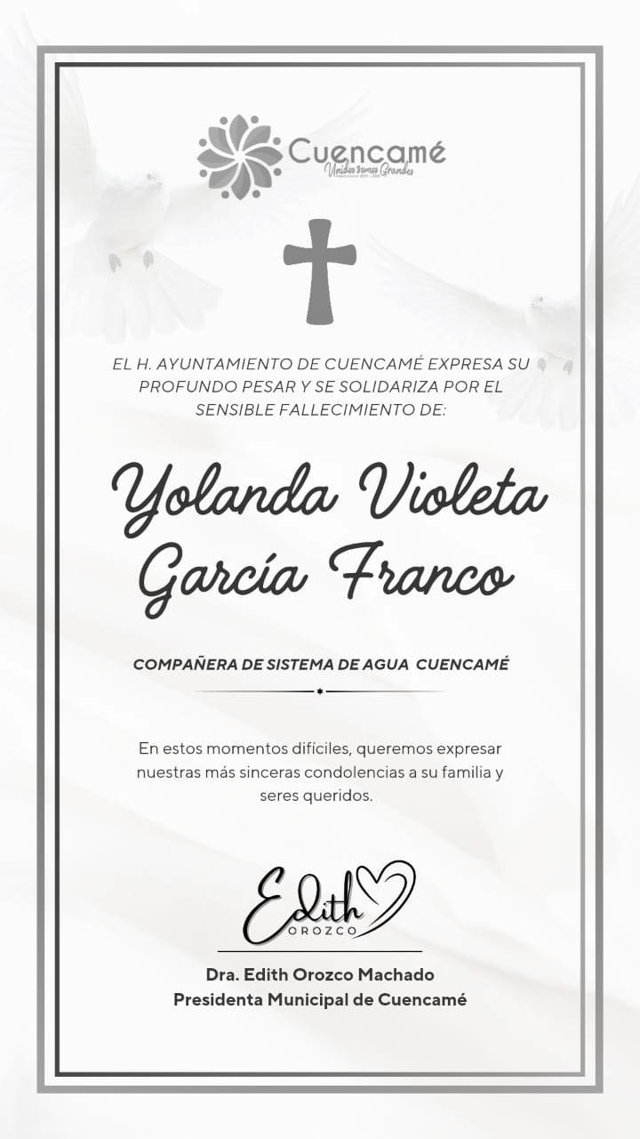 Con profundo pesar lamentamos el sensible fallecimiento de nuestra compañera. Enviamos senti...
