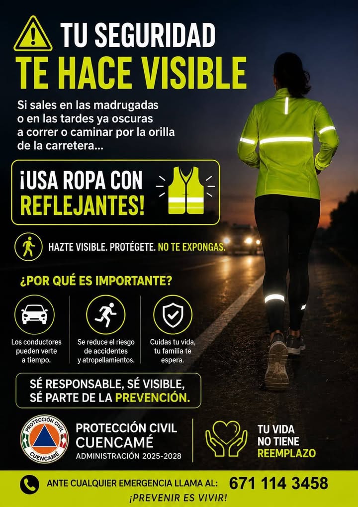 ⚠️🚨Sé responsable, sé visible y sé parte de la prevención. 📞 Ante cualquier emergencia lla...